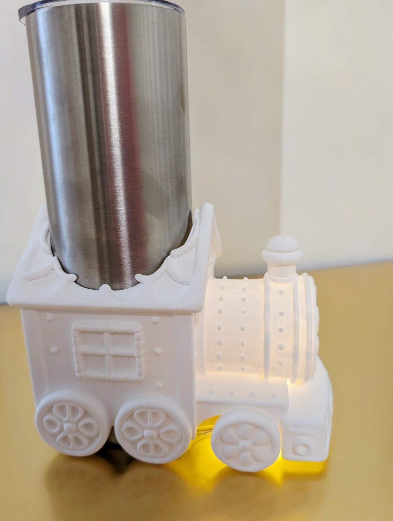 Gingerbread Train with holes for lights - Tumbler sleeve