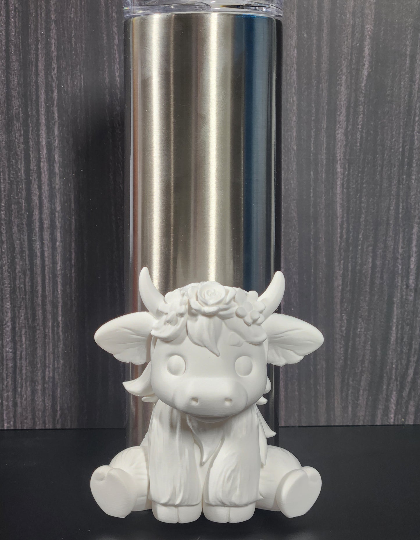 Floral Highland Cow - Tumbler Elements