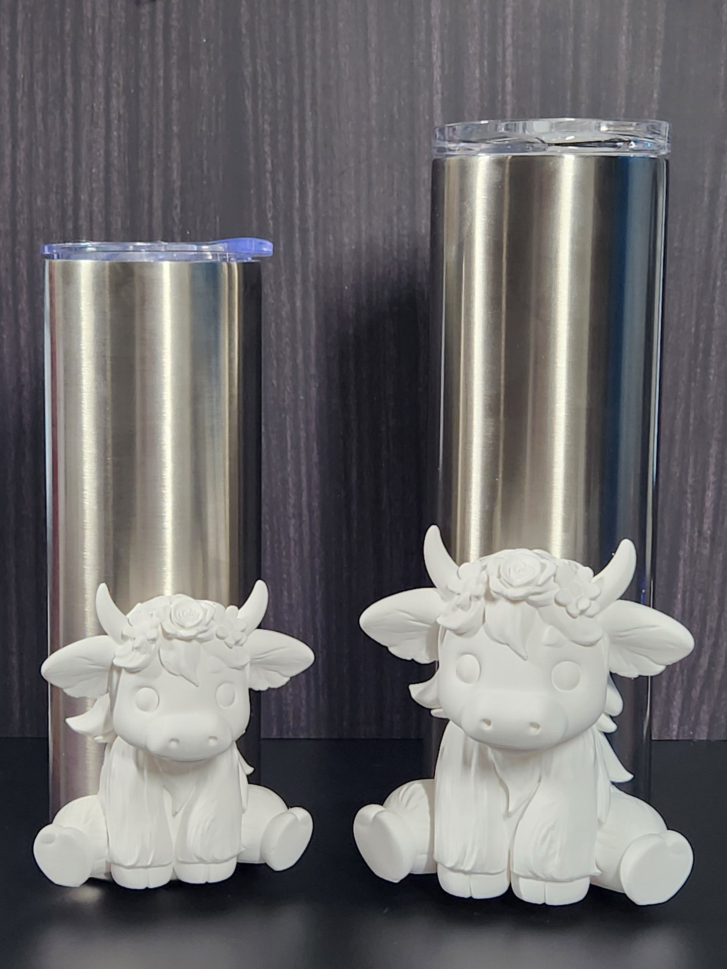 Floral Highland Cow - Tumbler Elements
