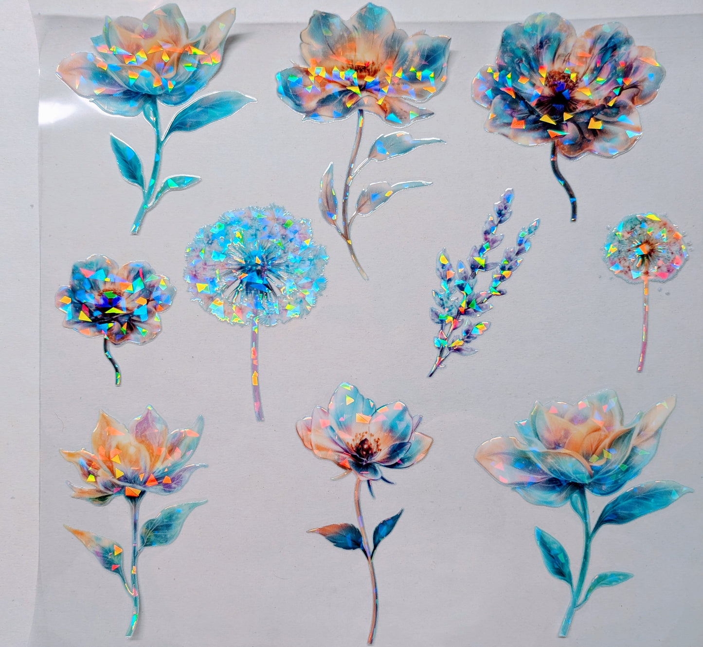 #104 Iridescent floral Holographic