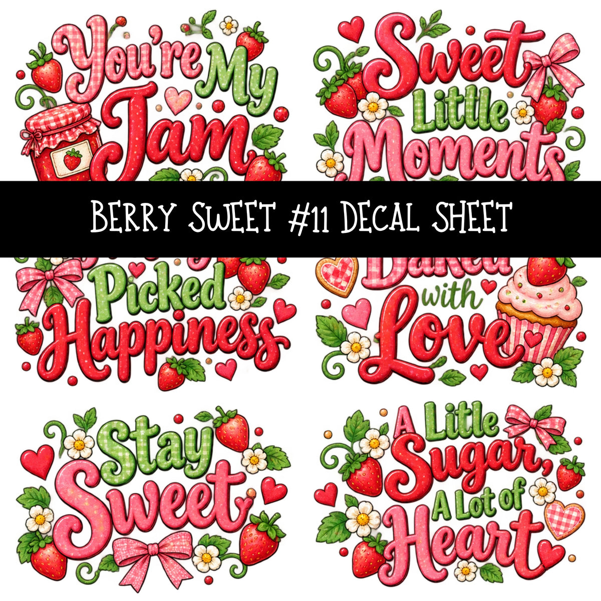 Berry Sweet UV DTF Decal sheets 11 Designs available