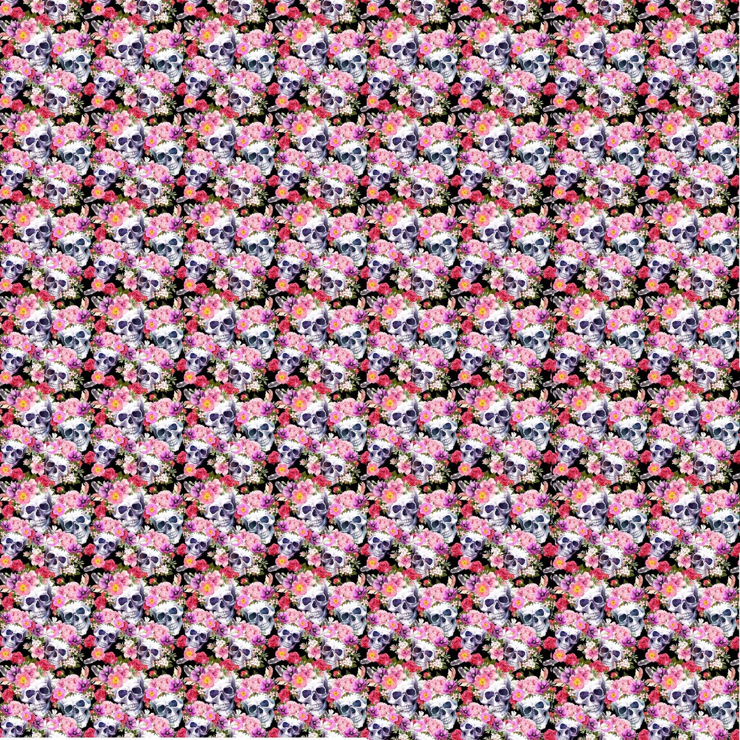 Skulls And Roses - Adhesive Vinyl Sheets