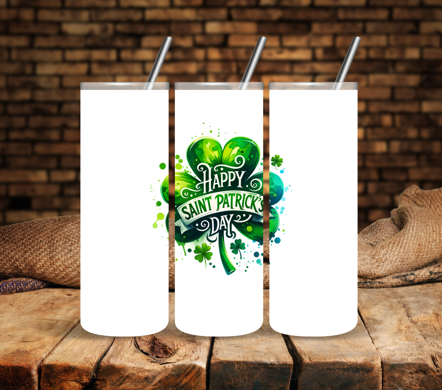 Watercolor Happy St. Patrick's Day - UV DTF Decal