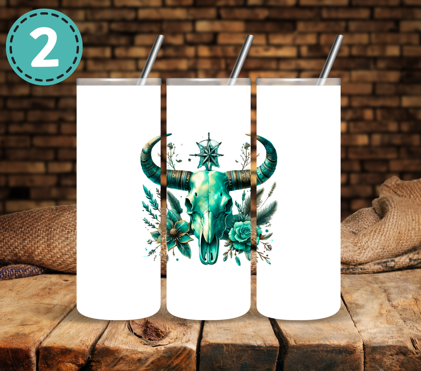 Turquoise Western - UV DTF Decal