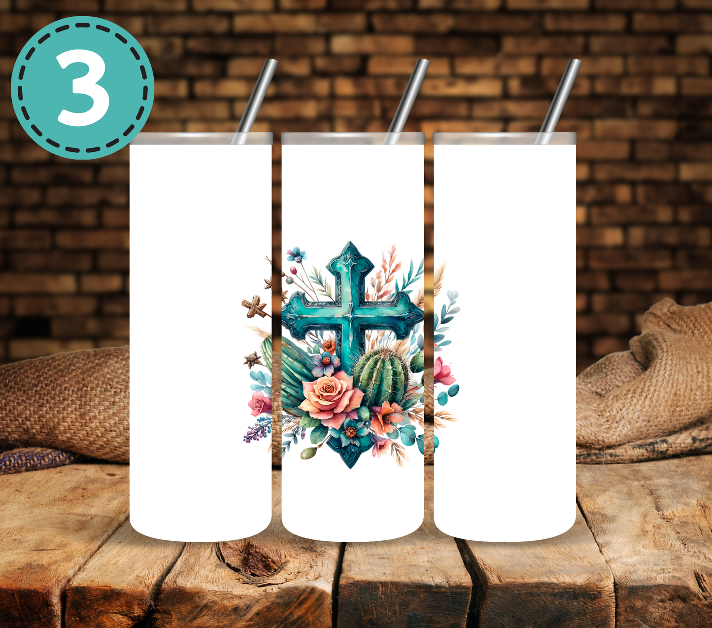 Turquoise Western - UV DTF Decal