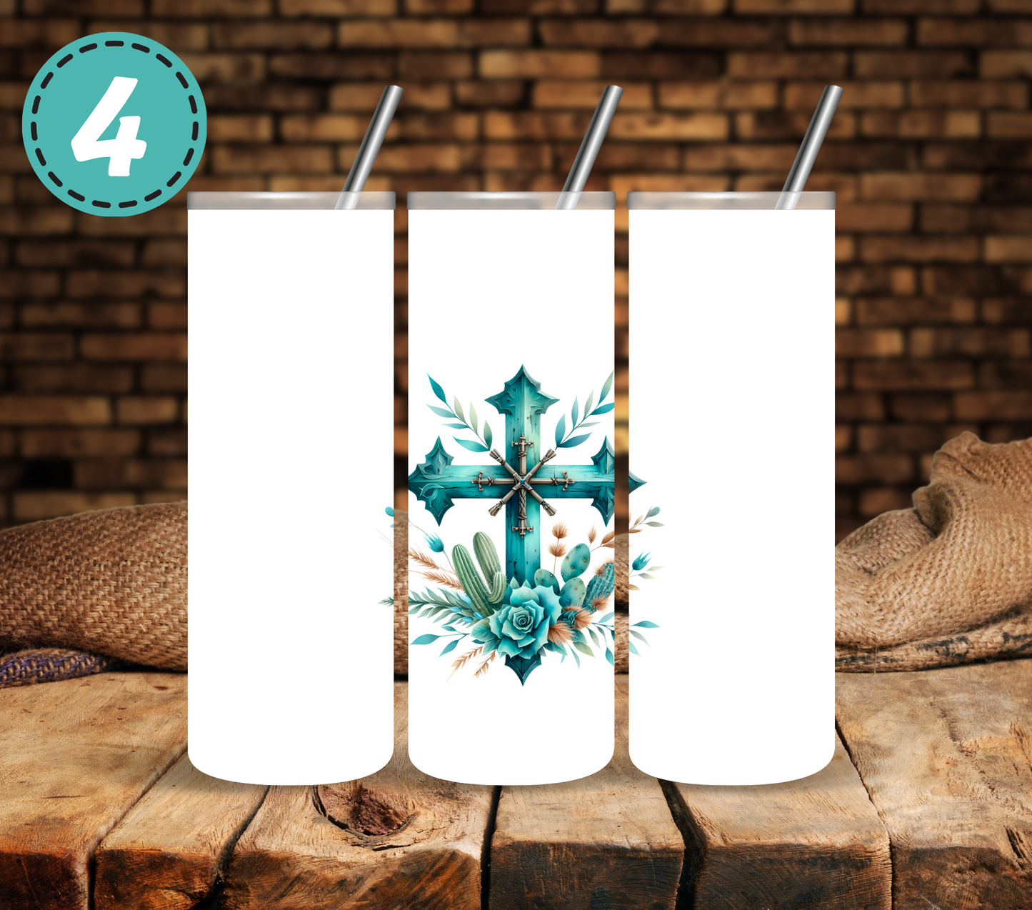 Turquoise Western - UV DTF Decal