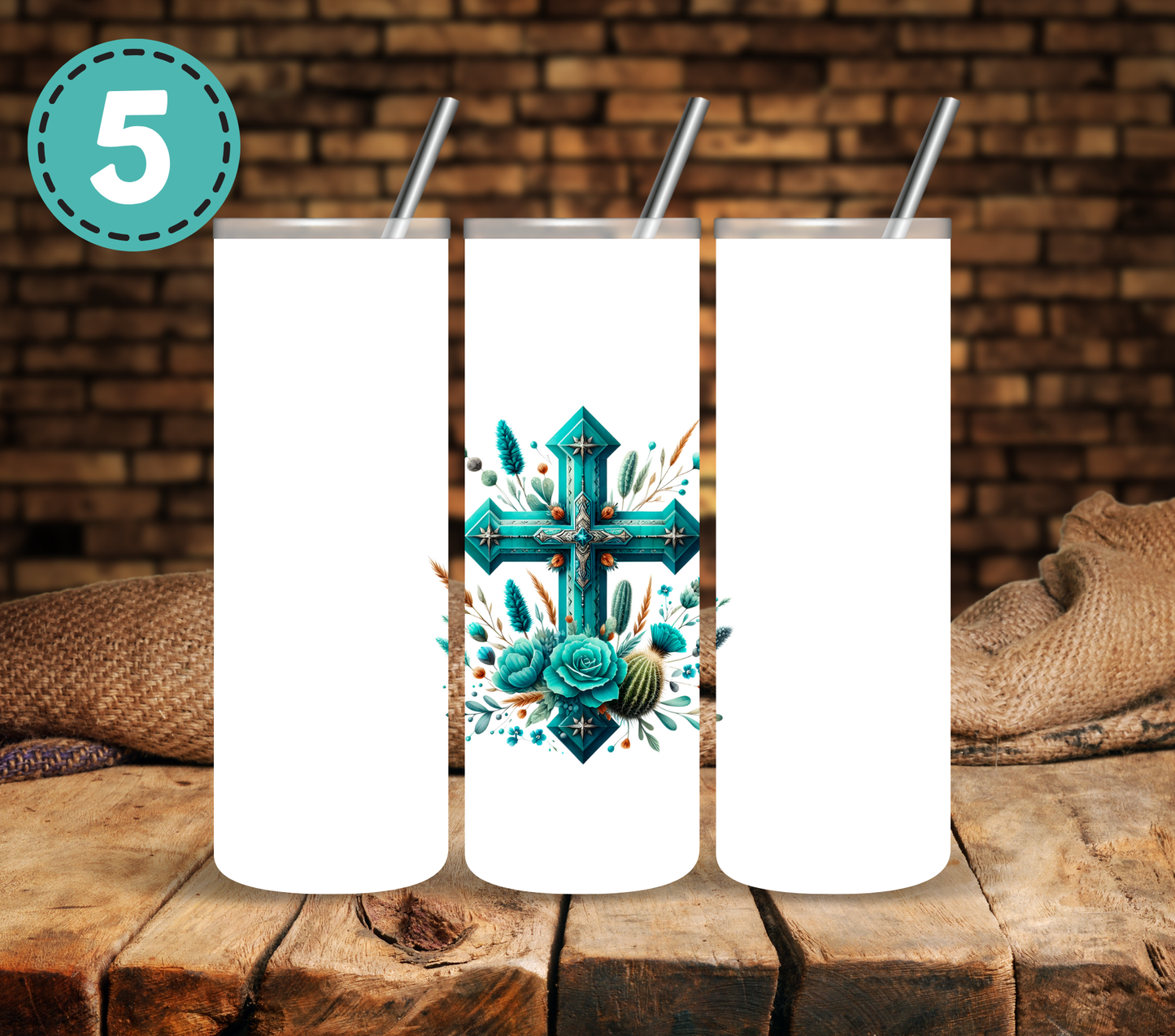 Turquoise Western - UV DTF Decal