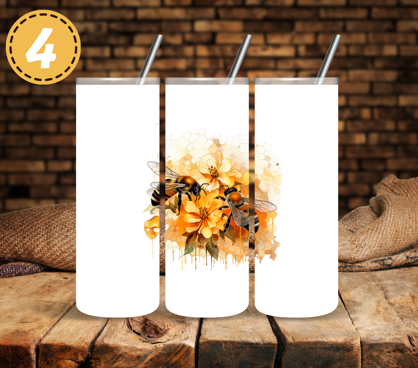 Watercolor Bees - UV DTF Decal
