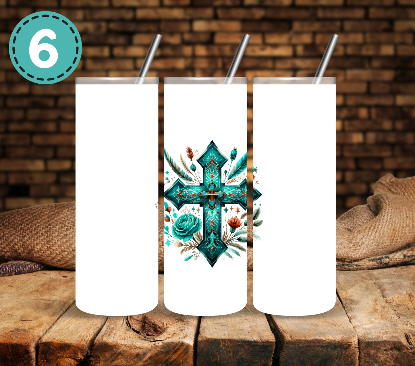 Turquoise Western - UV DTF Decal