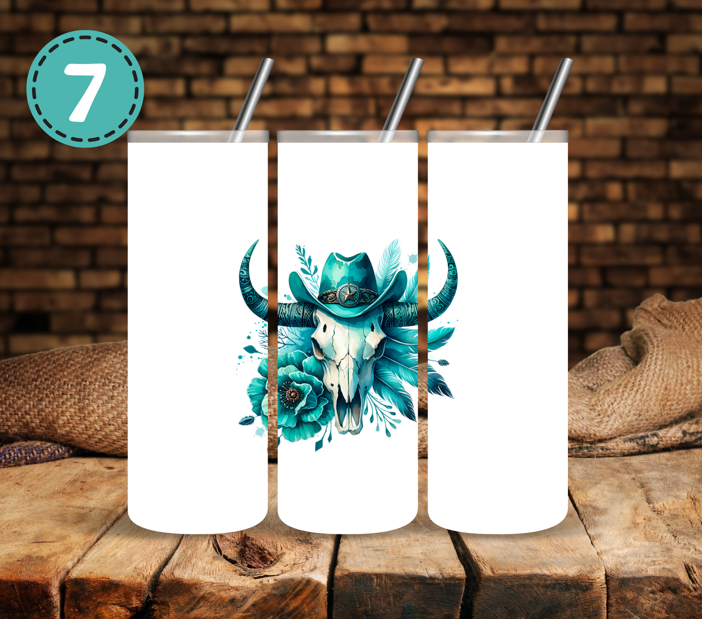 Turquoise Western - UV DTF Decal