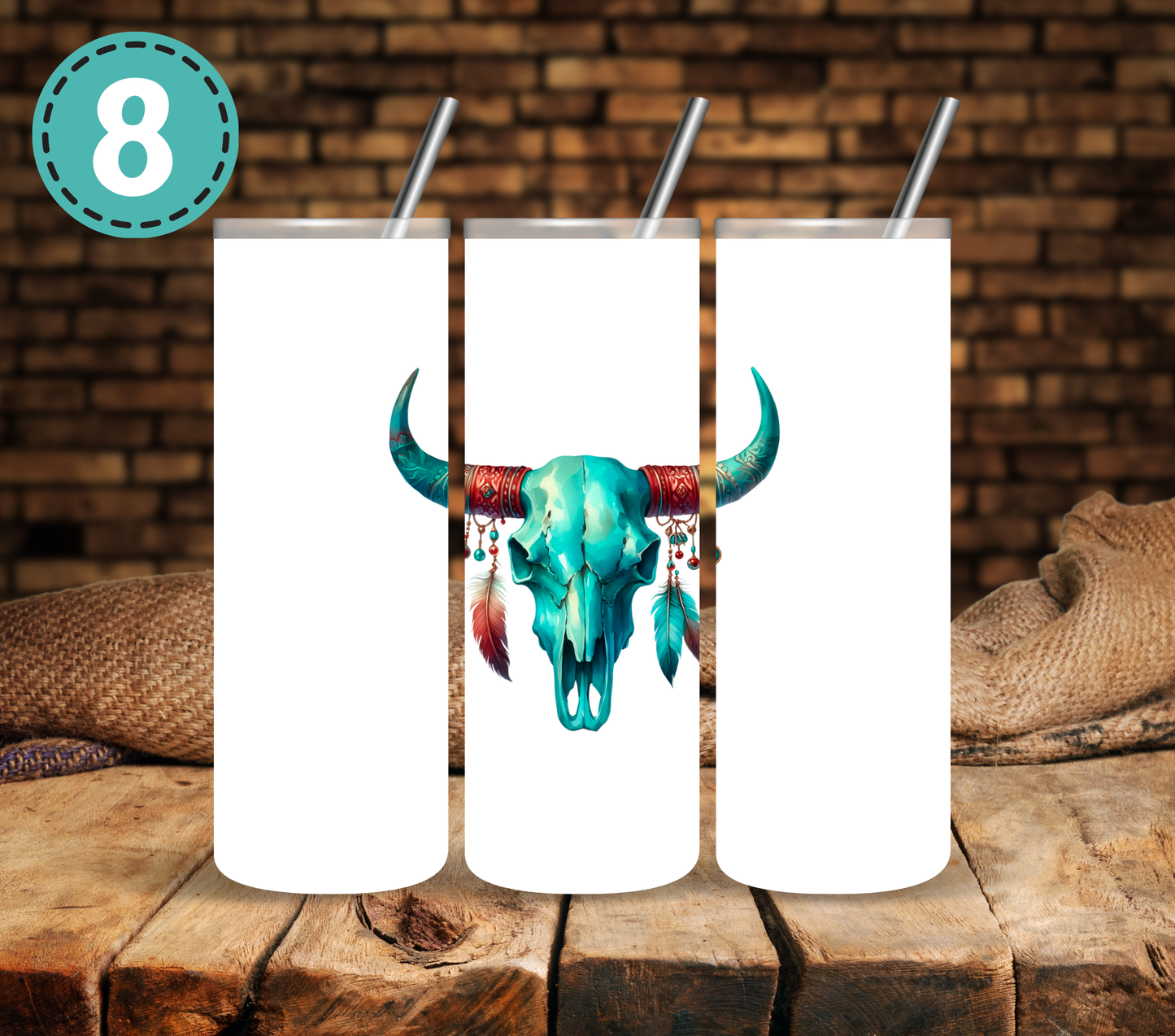 Turquoise Western - UV DTF Decal