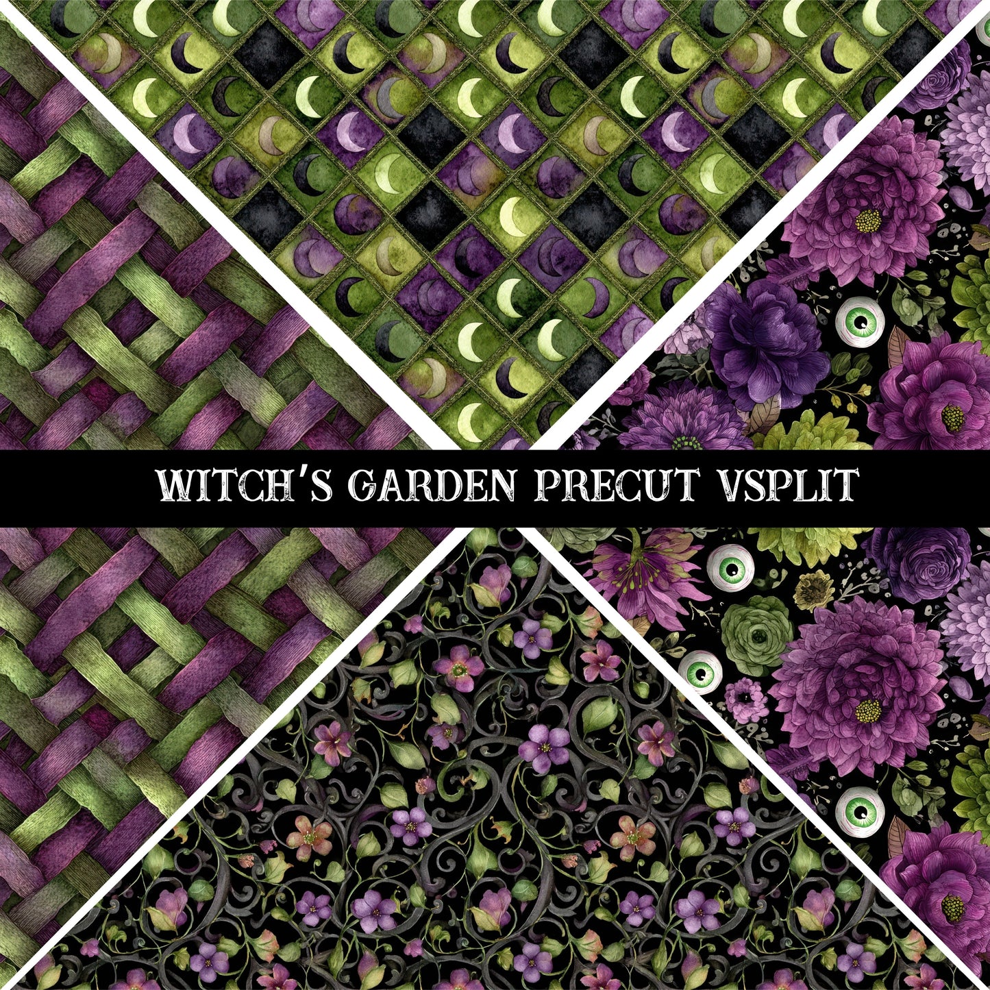 Witch's Garden precut Vsplits 12x12 vinyl sheet