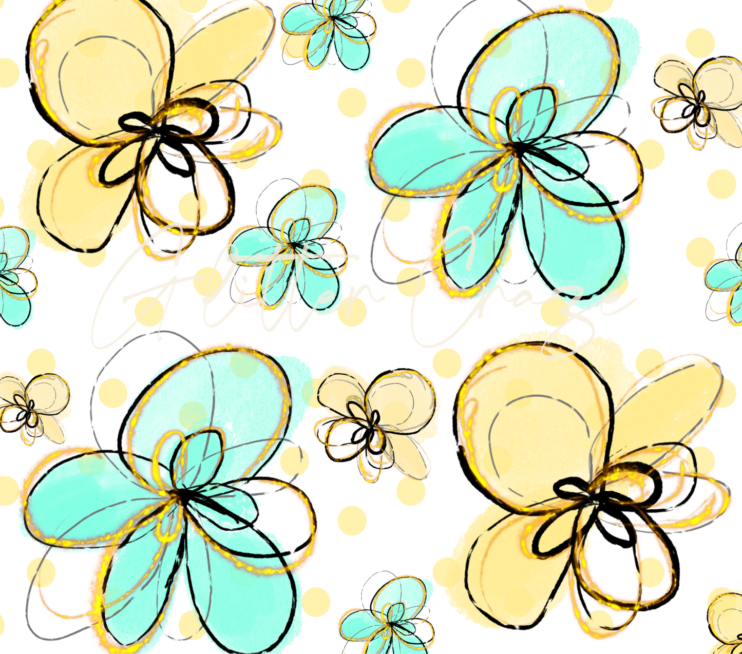 Hand Drawn Floral - Adhesive Vinyl Wrap - 5 Design Options