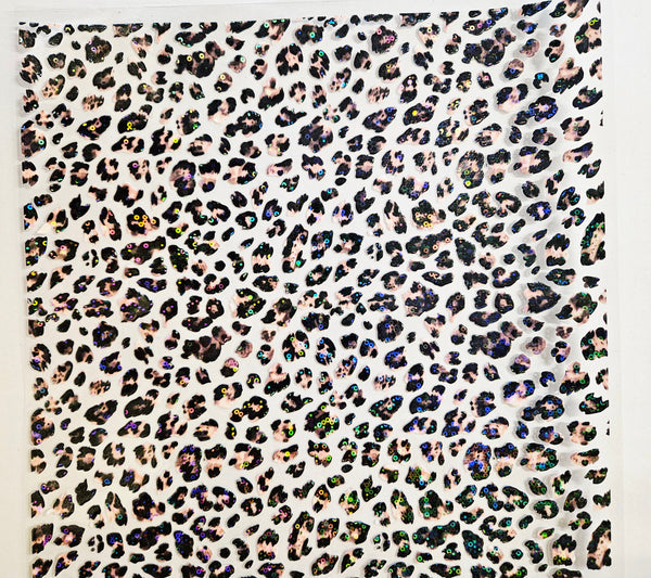 #146 Holographic Shattered Pink Leopard
