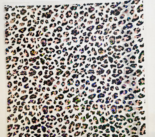 #146 Holographic Shattered Pink Leopard