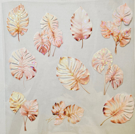 #143 Holographic Shattered Monstera Leaves