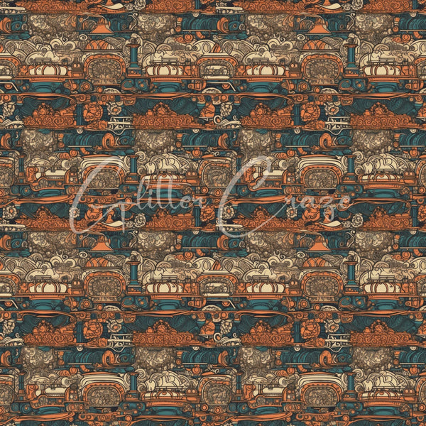 Steampunk Volume - Adhesive Vinyl 12x12 Sheets - 33 Prints