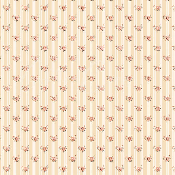 Vintage Peach Floral Collection - Adhesive Vinyl 12x12 Sheet - 12 Designs available