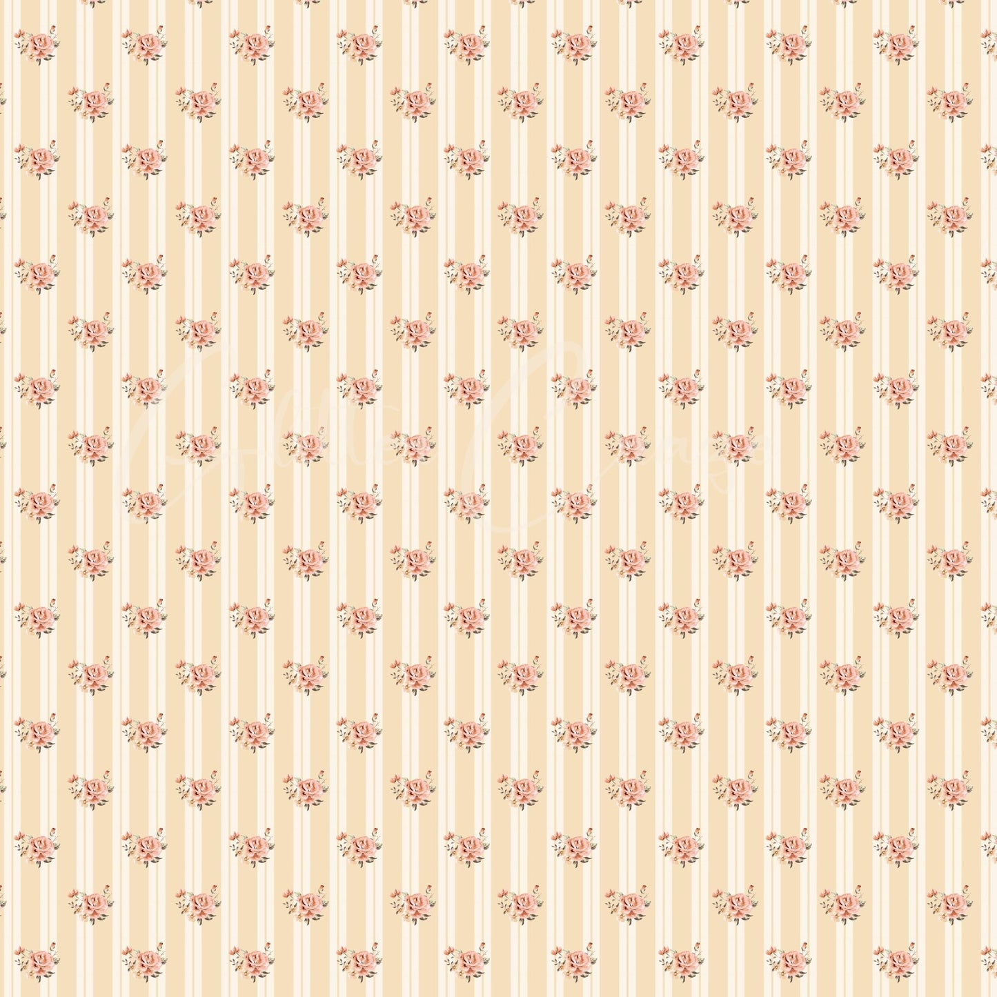 Vintage Peach Floral Collection - Adhesive Vinyl 12x12 Sheet - 12 Designs available