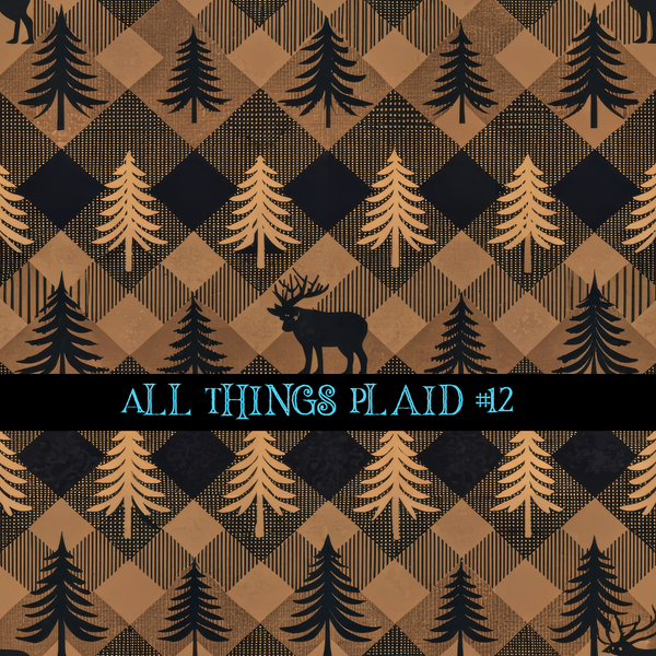 All Things Plaid- 12x12 vinyl sheets-12 designs available