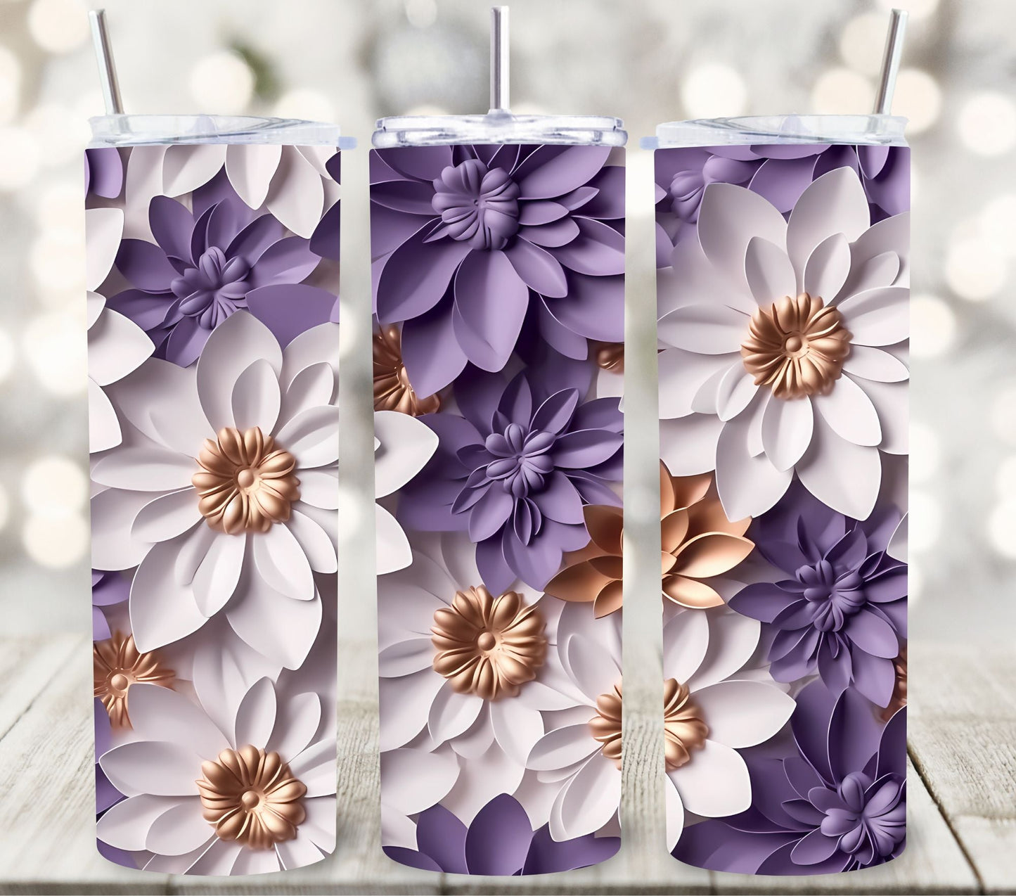 Beautiful 3D Floral - Adhesive Vinyl Wrap - 11 Designs