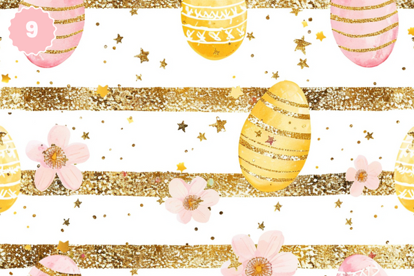 Pink and Gold Easter - Adhesive Vinyl 12x12 Sheets - 12 Design Options