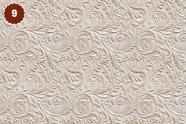 Tooled Leather Collection - Adhesive Vinyl 12x12 Sheets - 20 Design Options