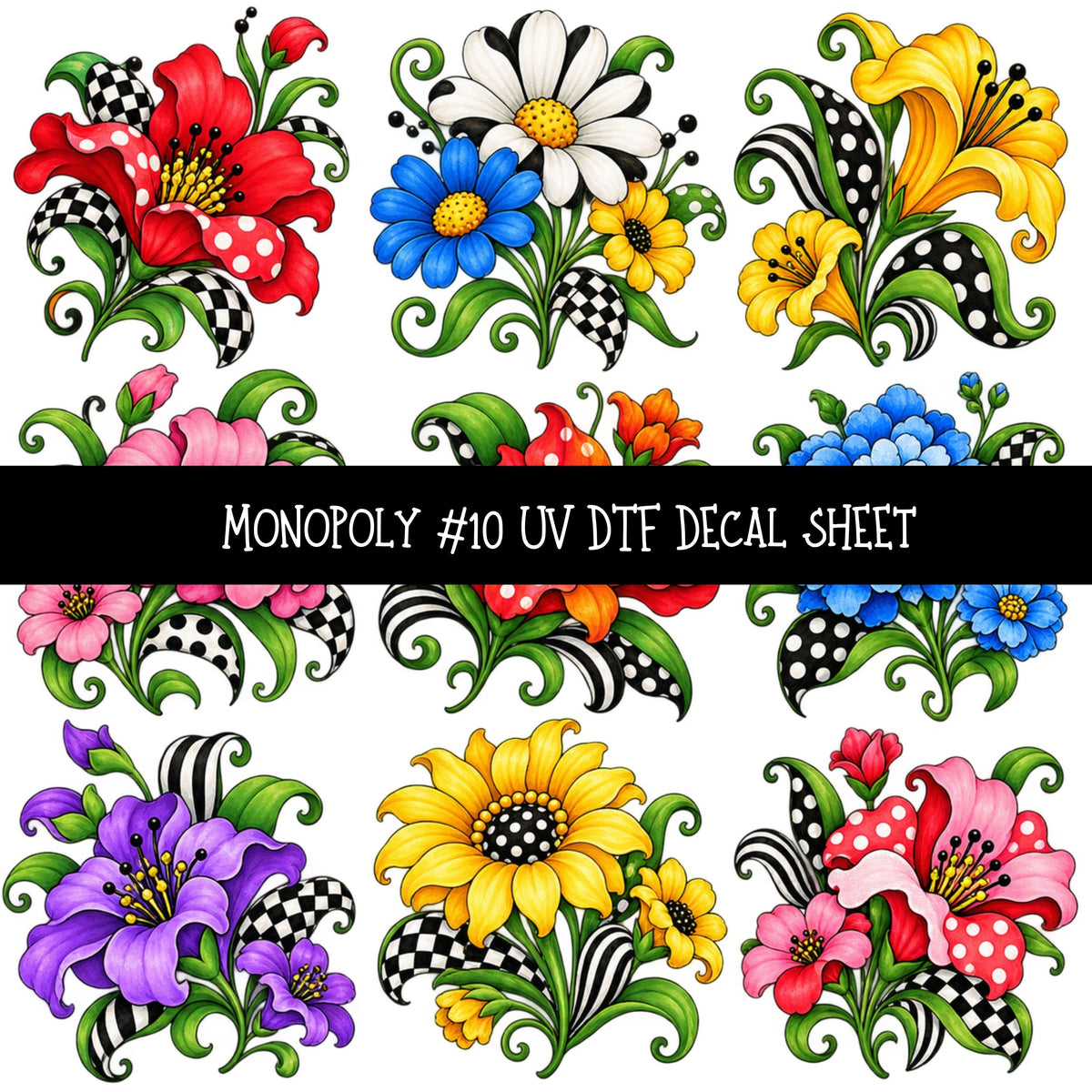 Monopoly UV DTF Decal sheets 11 Designs available