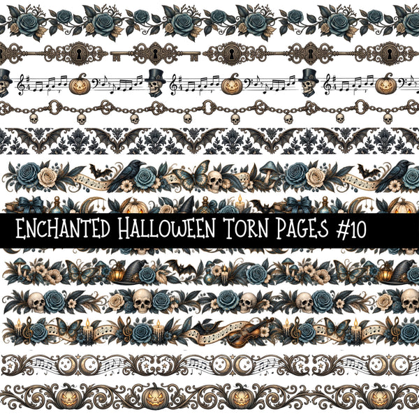 Enchanted Halloween Torn Pages UV DTF Decal sheets 10 Designs available
