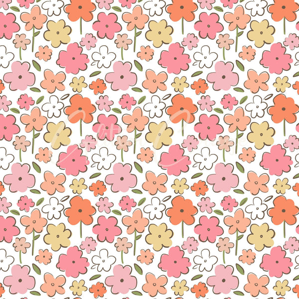 Spring Fling Collection - Adhesive Vinyl 12x12 Sheets - 12 Design options