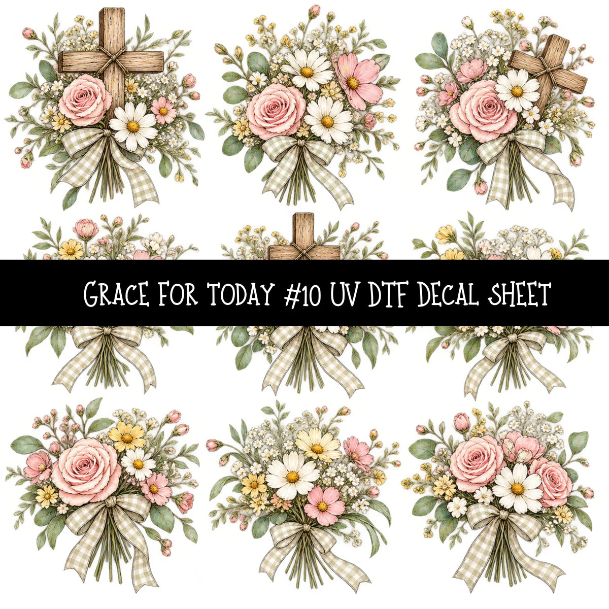 Grace for today UV DTF Decal sheets 12 Designs available