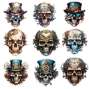 Steampunk Skull - Uv Dtf Decal Sheet