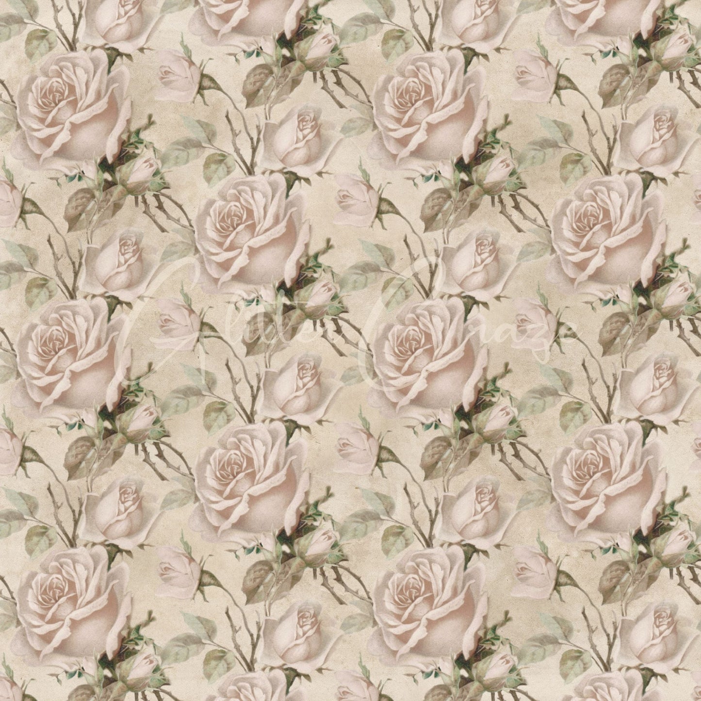 Vintage Brown Floral Collection - Adhesive Vinyl 12x12 Sheet - 12 Designs available