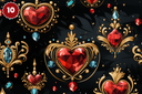 Queen of Hearts Collection - Adhesive Vinyl 12x12 Sheets - 20 Design Options