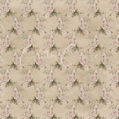 Vintage Brown Floral Collection - Adhesive Vinyl 12x12 Sheet - 12 Designs available