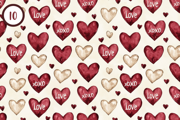 Day of Love Collection - Adhesive Vinyl 12x12 Sheets - 15 Design Options