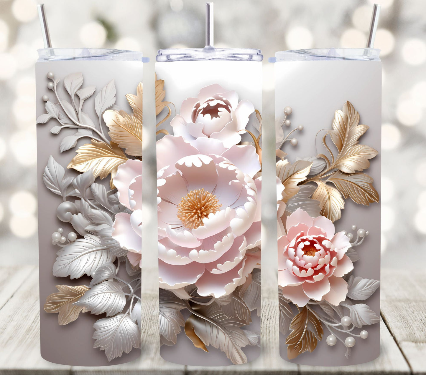 Beautiful 3D Floral - Adhesive Vinyl Wrap - 11 Designs