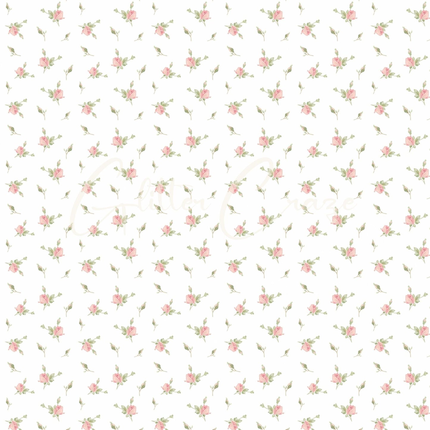 Vintage Pink Floral Collection - Adhesive Vinyl 12x12 Sheet - 12 Designs