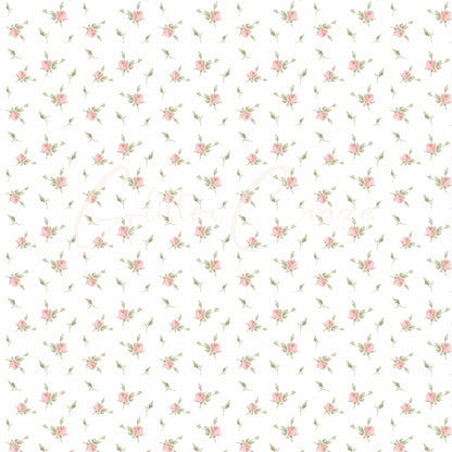 Vintage Pink Floral Collection - Adhesive Vinyl 12x12 Sheet - 12 Designs