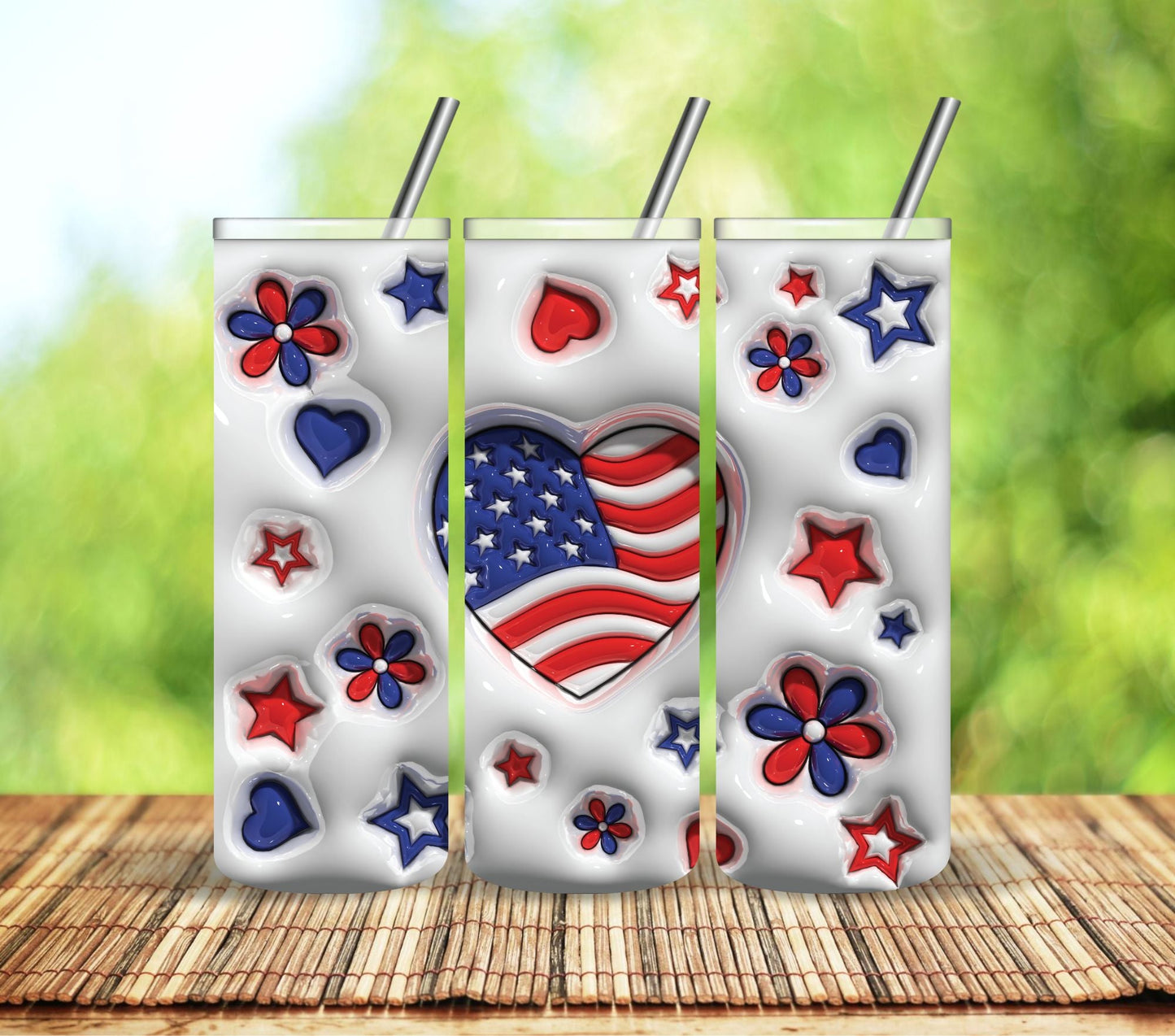 Patriotic Puff - Adhesive Vinyl Wrap - 8 Design options