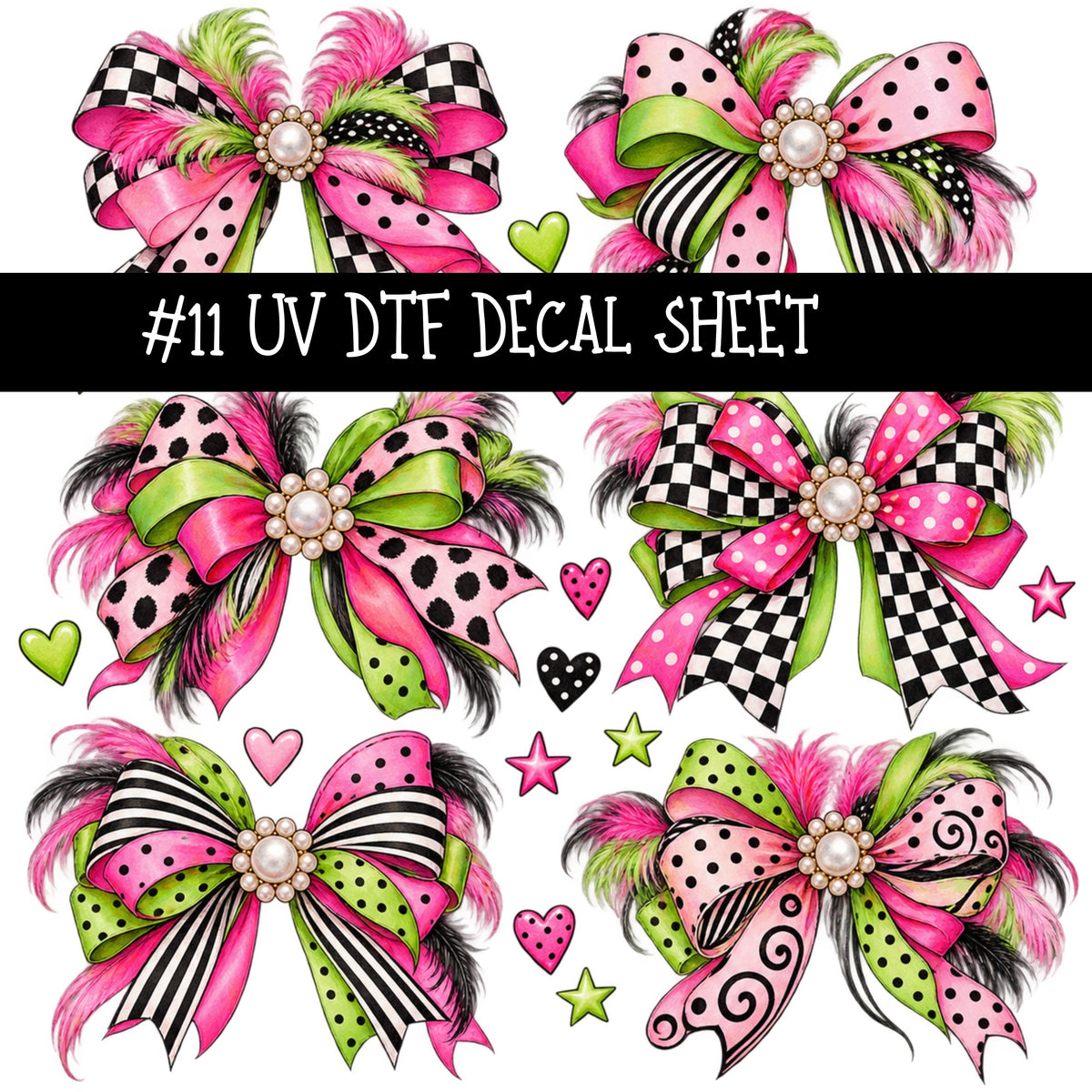 Flock Around UV DTF Decal sheets 11 Designs available