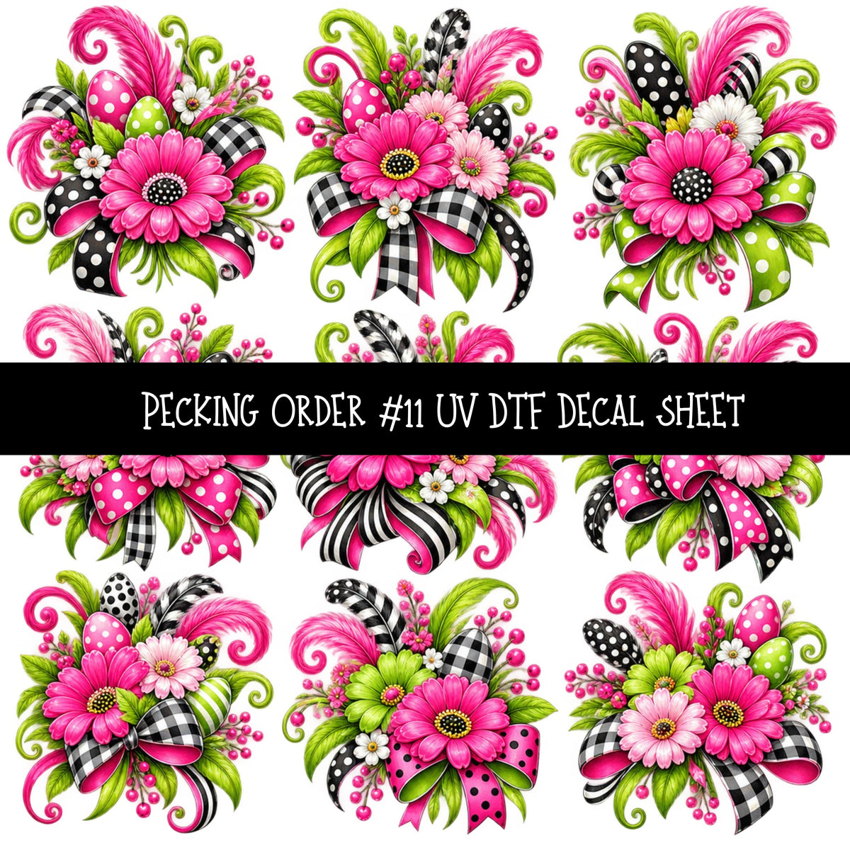 Pecking Order UV DTF Decal sheets 12 Designs available