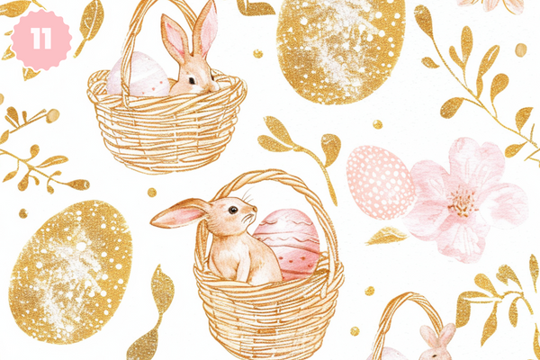 Pink and Gold Easter - Adhesive Vinyl 12x12 Sheets - 12 Design Options