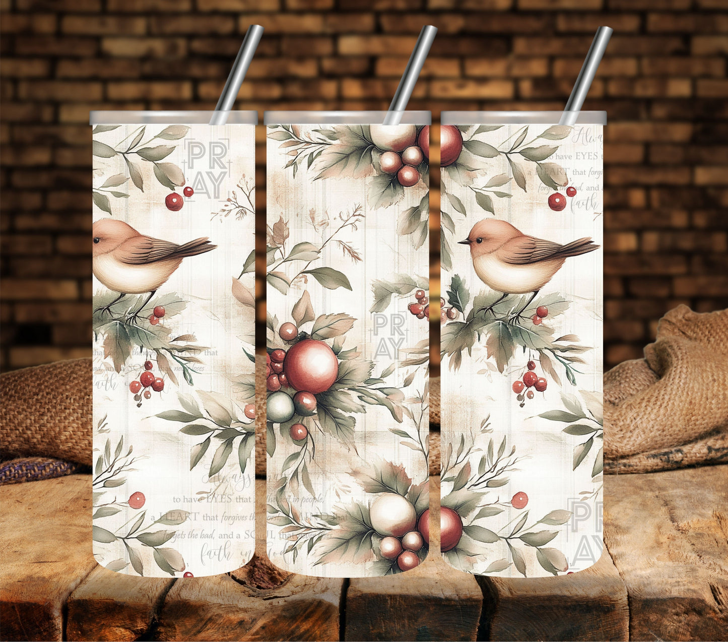 Woodlands Christmas Vinyl tumbler wraps- 18 Designs- 2 Sizes Avaialble