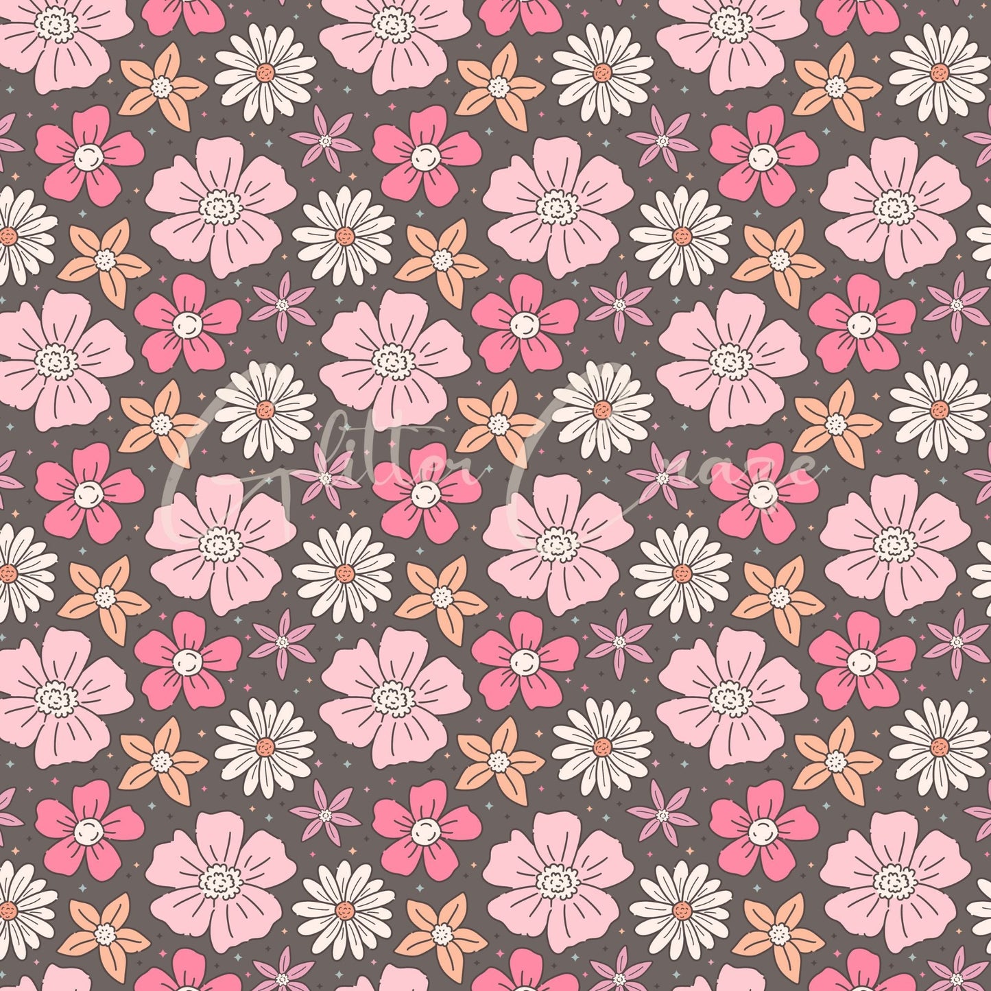 Retro Floral - Adhesive Vinyl 12x12 Sheets - 12 Design options