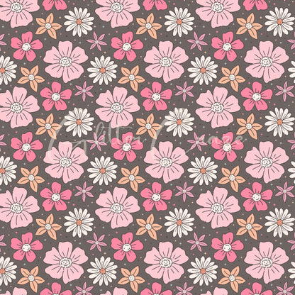 Retro Floral - Adhesive Vinyl 12x12 Sheets - 12 Design options