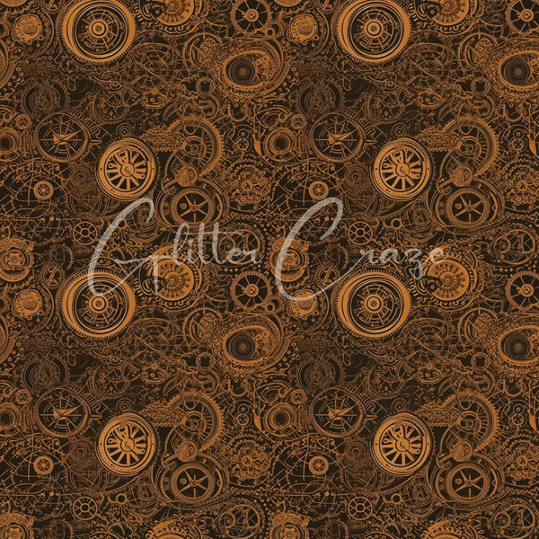 Steampunk Volume - Adhesive Vinyl 12x12 Sheets - 33 Prints