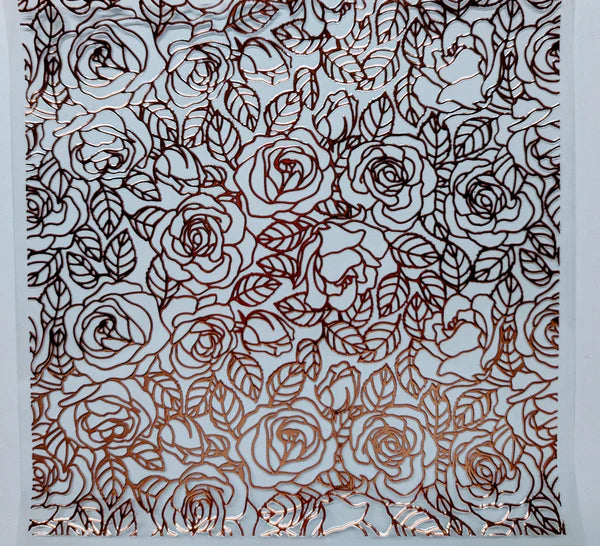 #12 Metallic UV DTF- Rose Outline- available in Gold and Silver