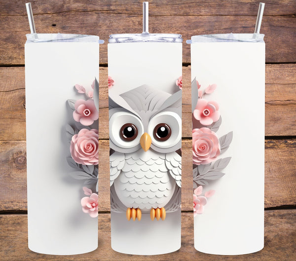 3D Owl Vinyl owl - Adhesive Vinyl Wrap - 8 Designs