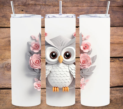 3D Owl Vinyl owl - Adhesive Vinyl Wrap - 8 Designs